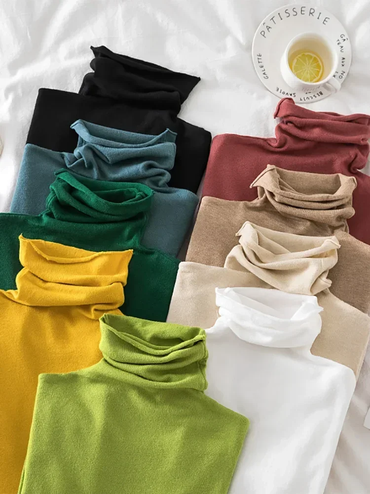 Long Sleeve Woman Tops Turtleneck Women Sweaters 2026 Autumn Winter Sweater Knitted Pullover Soft Jumper Pull Femme