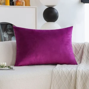 Purple Velvet Pillowcases 50x70cm, Soft Decorative Cushion Covers for Sofa Bedroom, Luxury Solid Color Throw Pillowcases