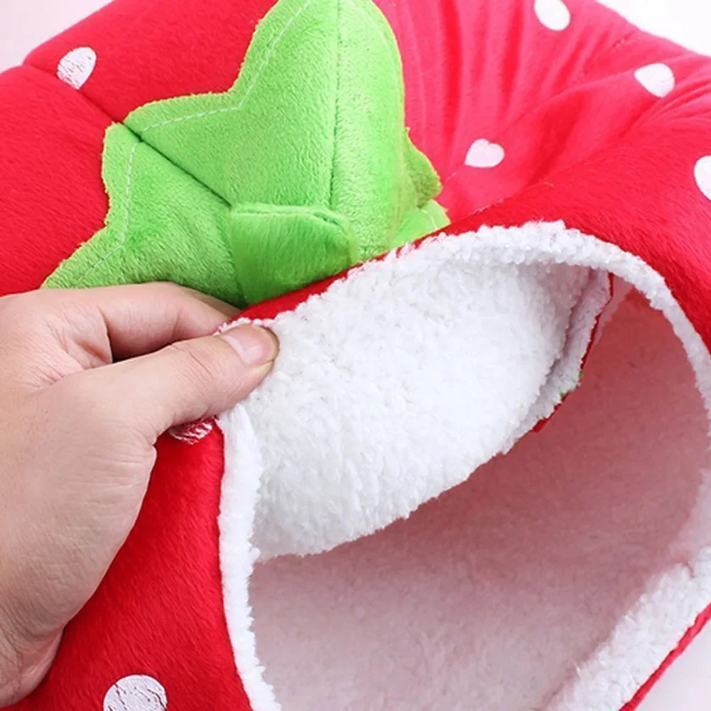 Cute Strawberry Pet Dog Cat House Foldable Warm Soft Winter Dog Bed Sofa Cave Puppy Dog House Kennel Nest for Small Dogs Cats - Image 6