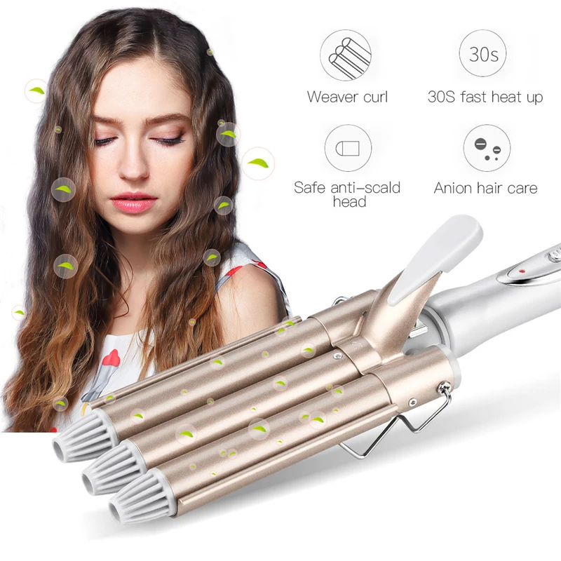 Professional Hair Tools Curling Triple Barrel Hair Styler Hair Curlers Electric Curling Hair Waver Styling Tool - Image 2