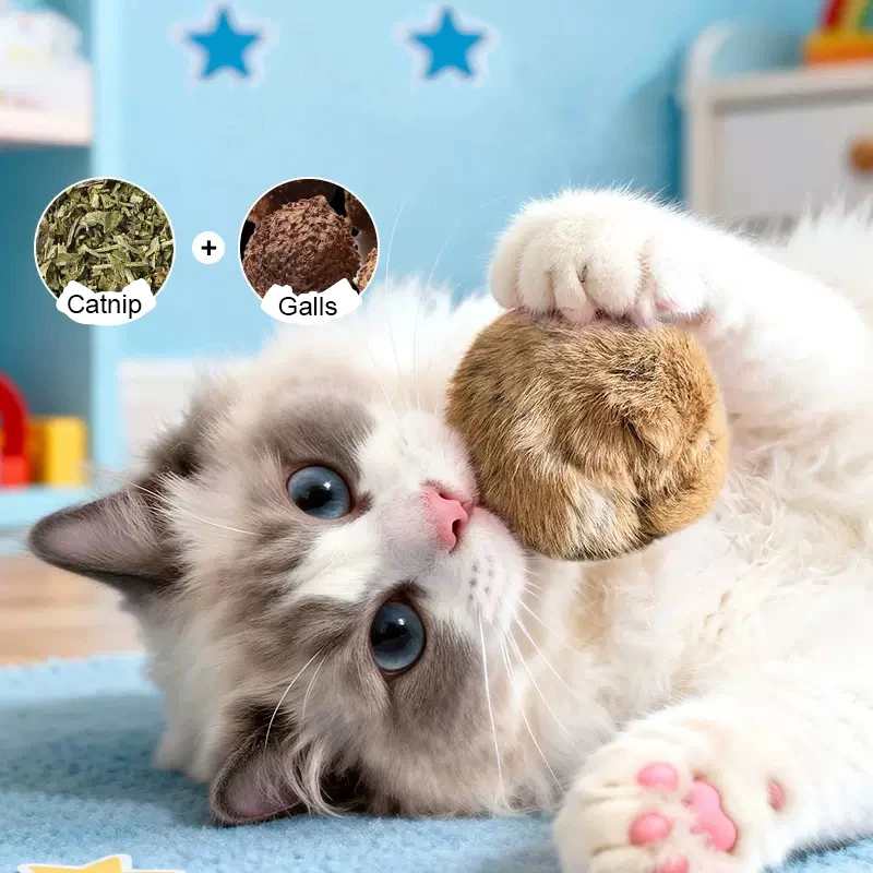 Cat toy rabbit fur ball real rabbit fur playful cat fur ball rich and pleasant pet scent sniffing cat rabbit fur ball toys