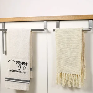 1 Towel Hanging Rod For Home Door, Non-Punching Stainless Steel Towel Rack, Bathroom, Kitchen Single Bar Towel Rod, Silver