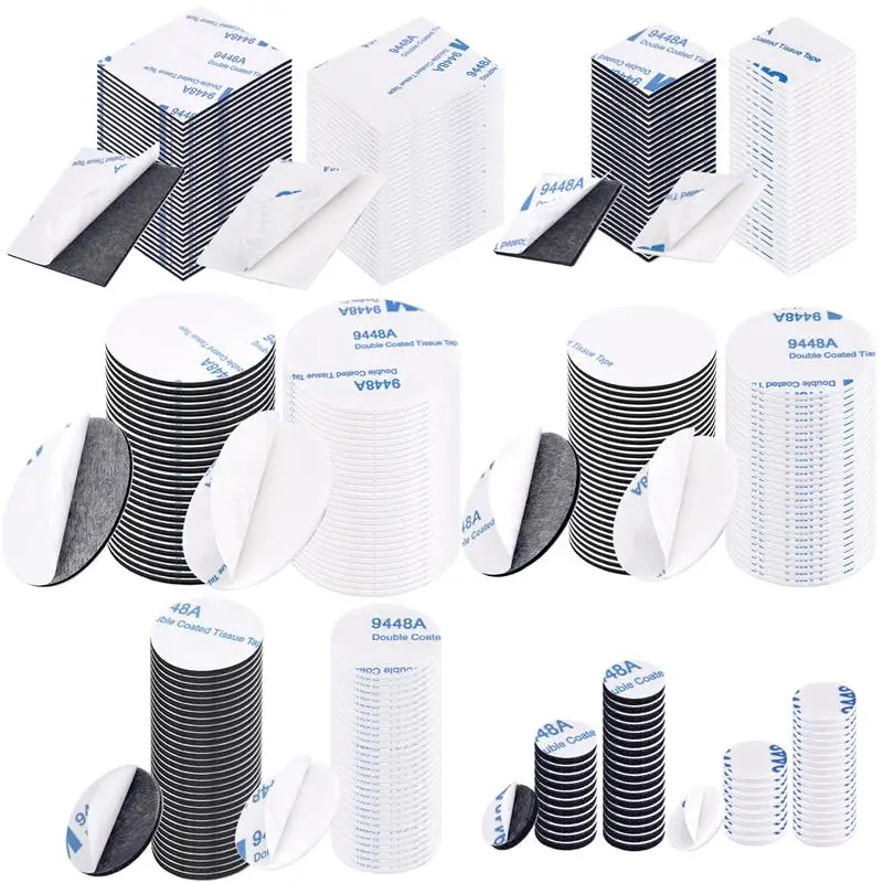 30PCS Double-Sided Adhesive Foam Tape High Viscosity Die Waterproof Foam Tape Circular Square Strong Adhesive Tape