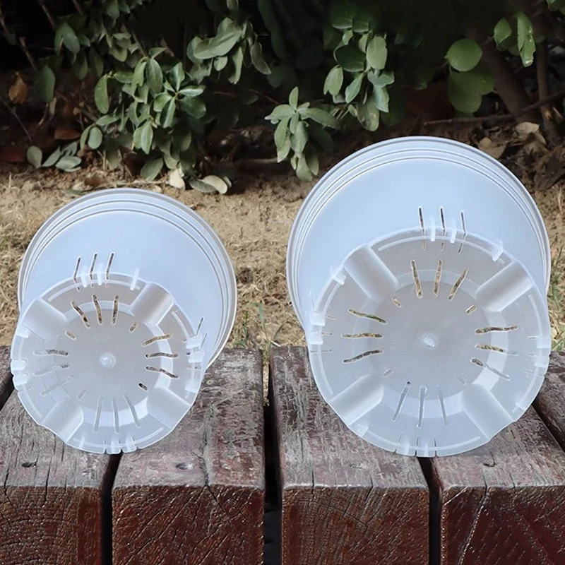 Clear Nursery Plant Pots Garden Seedling Planter Flowerpot Transparent Orchid Pot with Drainage Holes Garden Flower Pot