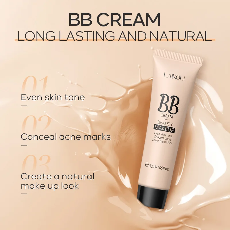 LAIKOU BB Cream Face Base Liquid Foundation Makeup Waterproof Long Lasting Facial Concealer Whitening Cream Korean Make Up - Image 4