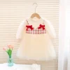 Spring And Autumn New Princess Style Baby Girl Dress, Sweet Bow Children'S Long Sleeve Clothes For Babies Aged 0-3 Years