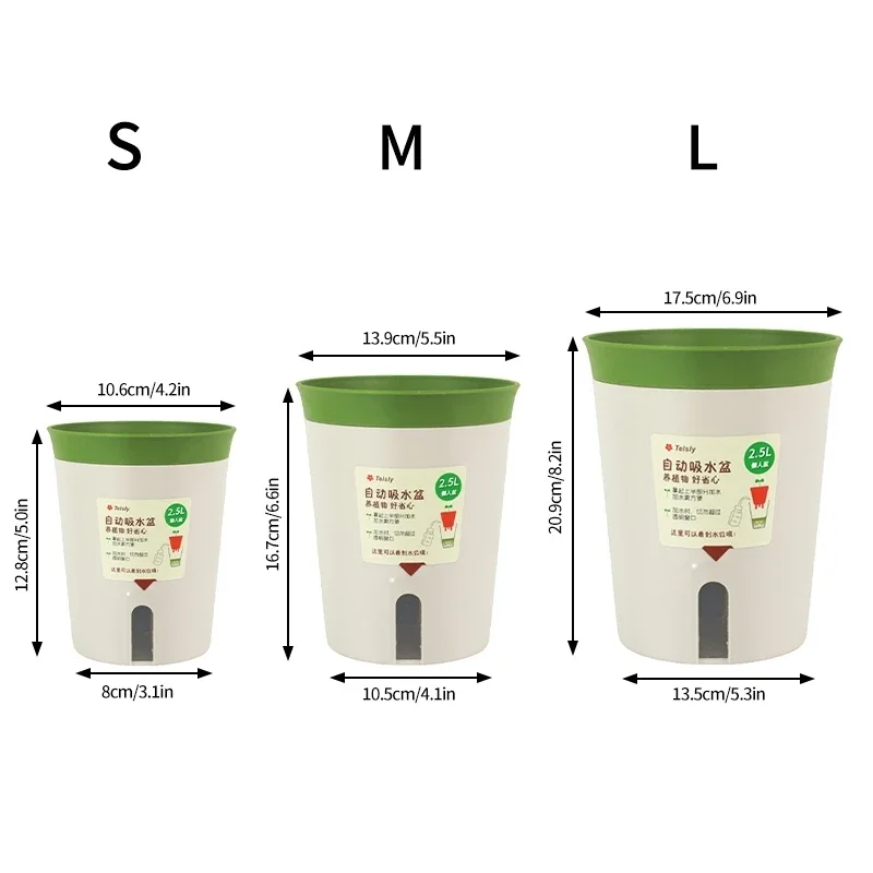 Double Layer Plant Pot Self Watering Pots for plants Hydroponics Flower Pot Plastic Lazy Automatic Water-Absorbing Plants Pot - Image 6