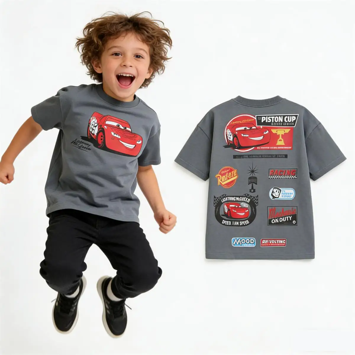 Cartoon Little Car TShirt For 1-7Age Boys Printing Round Neck Pullovers All-match Base Shirt Summer Child Short-sleeved Tops