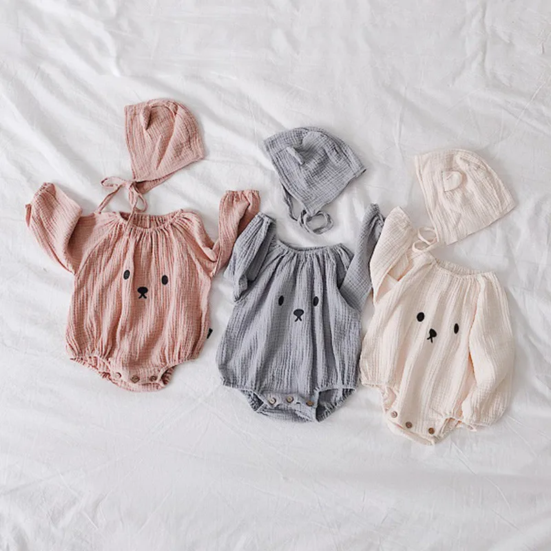 Newborn Baby Bodysuit With Hat Long Sleeve Organic Cotton Infant Girl Boy Clothing Photography Costumes Baby Girl Boy Clothes - Image 3