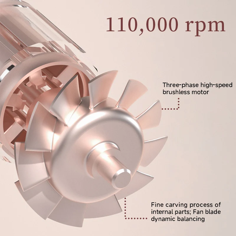 DOCO Hair Dryer High Speed 75m/s 200 million Negative Ions Hair Care 110000 Rpm Professional Lightweight Home Travel Gift - Image 5