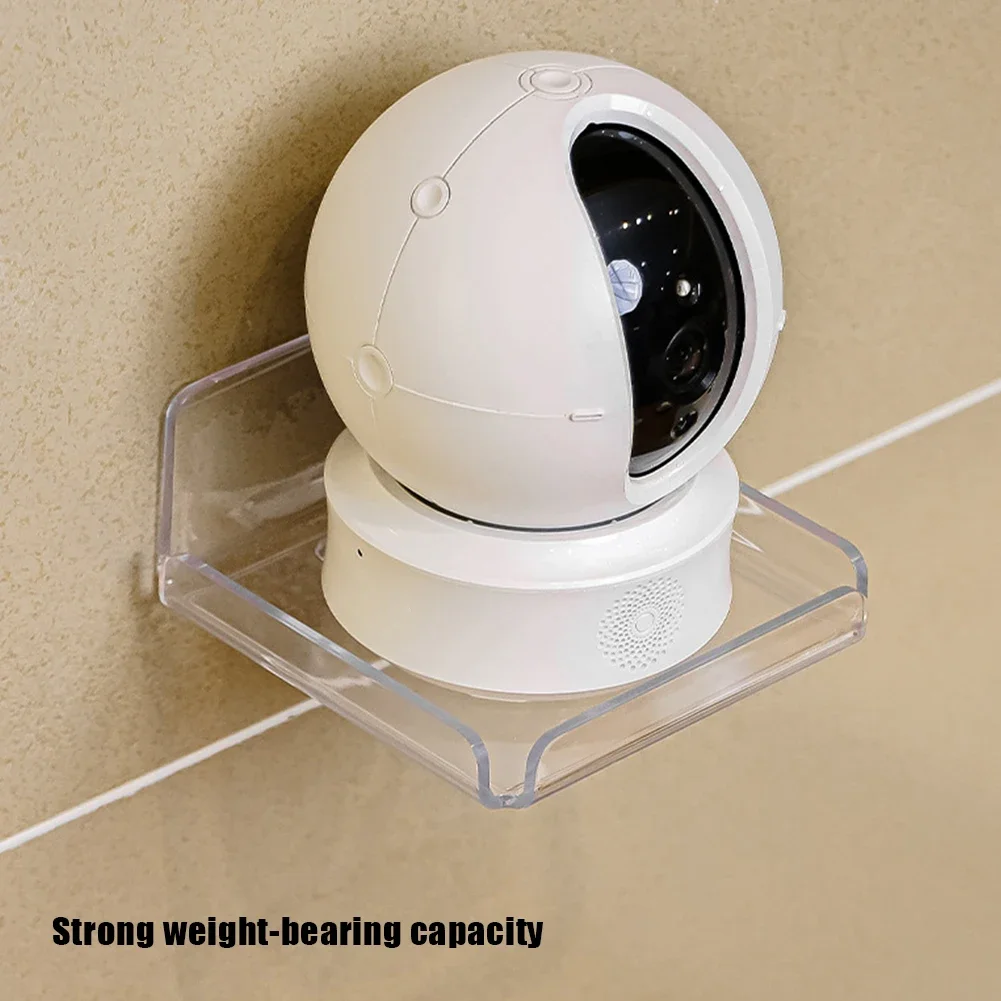 10-1pcs Wall Shelves Acrylic Floating Shelves Small Clear Shelf Display Ledges Adhesive Hanging Shelves for Smart Speaker Action - Image 3