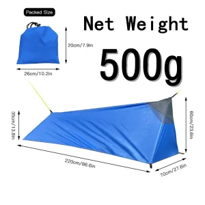 Ultralight Backpacking Tent 1 Person Outdoor Single Man 3 Season Rodless Camping Tent with 210D Oxford Cloth Professional Design