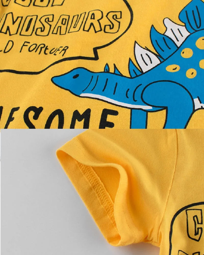2 3 4 5 7 9 Years Summer Baby Boys Short Sleeve T-shirt Children Kids Cotton Cartoon Dinosaur Tops For Little Boys 9972 - Image 6