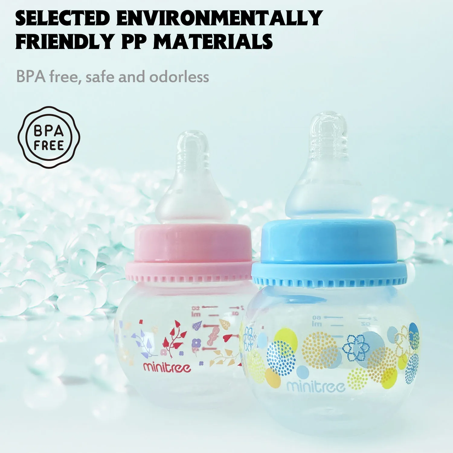 60ml cute baby bottle, bear design, blue/pink/green, leak-proof, drop-proof, 0-6 months baby dedicated - Image 6