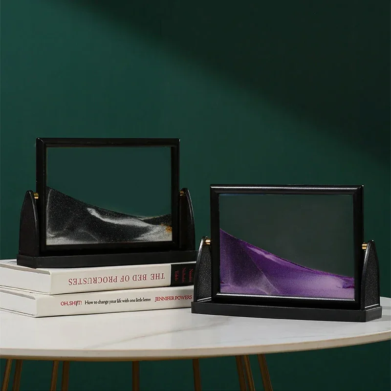 Rotatable Sandscape Moving Sand Art Picture Square Glass 3D in Motion Quicksand Hourglass Creative Flowing Sand Home Decor Gifts - Image 4