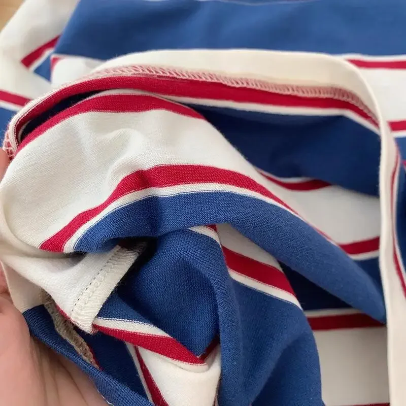 Kids Long Sleeve T-shirt 2025 New Retro Striped Cotton Shirt Spring Autumn Casual Top for Baby Toddler Boys Girls - Image 5