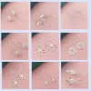 925 Silver Heart Shape Earrings Women Exquisite Student Jewelry Accessories