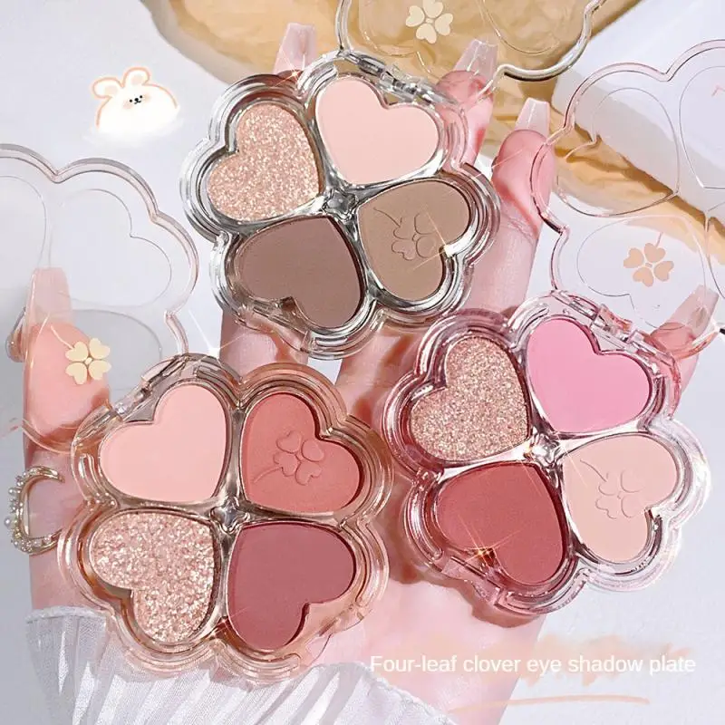 1/2PCS Makeup Palette Blush Dreamy Eye Makeup Clover Eyeshadow Palette Eye Shadow Eyeshadow Palette Trimming Fine Pearlescent - Image 3