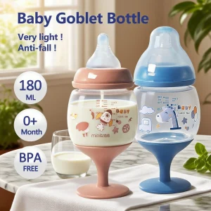 180ML goblet baby bottle, milk cup, baby drinking water, household cup, direct drinking juice, wine bottle, birthday gift
