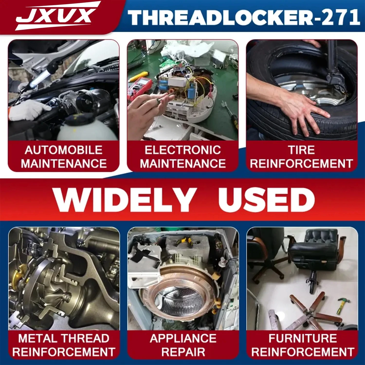 10-pack Anaerobic Adhesive 243 Blue Threadlocker Thread Sealant Anti-Shock Anti-Loosening Adhesive High-Temperature Resistant Removable Equivalent to Loctitl - Image 2