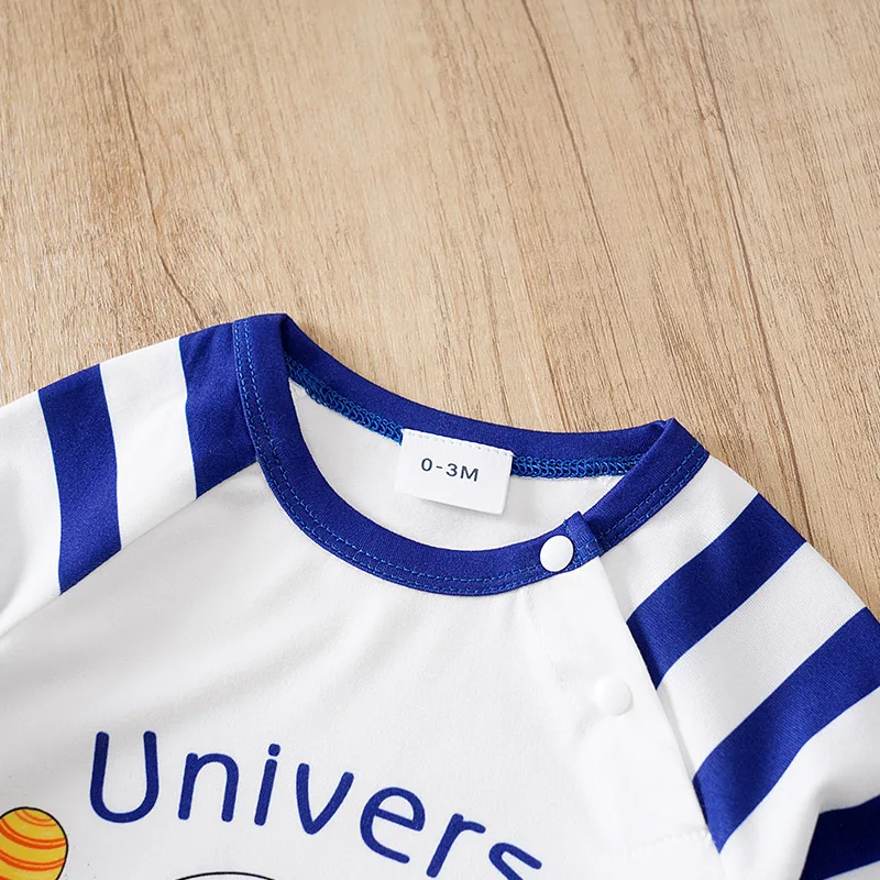 Spring and autumn cute newborn astronaut pattern jumpsuit, suitable for male babies - Image 3