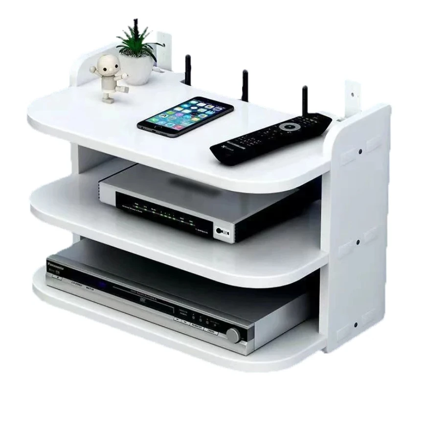 WiFi Hanging Shelf Wall-Mounted with Power Strip Multi-Outlet TV Set Top Box Cable Organizer Hidden Floating Rack for Home Theat - Image 6