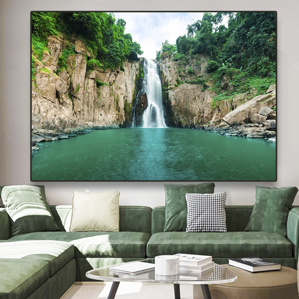 、Beach Landscape Canvas Paintings Sunset Gold Sea Pictures Tropical Palm Tree Wall Art Poster Scenery Home Decor - Image 5