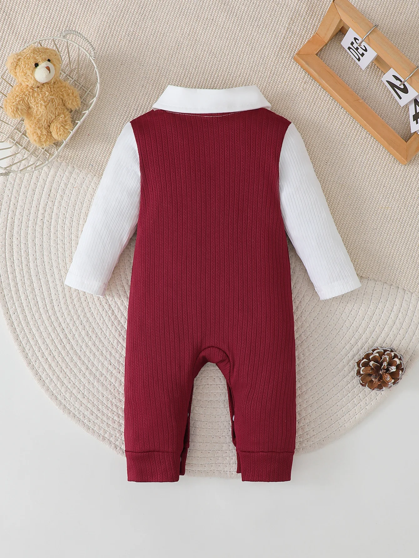 Christmas Costumes for Newborn Baby Boys Long Sleeved Gentleman's Romper Autumn&Winter Festival Clothing for Toddler Boy 1-18M - Image 5