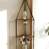 Wooden Corner Shelf Wall Decor Pot Storage Display Stand Macrame Floating Shelf Wall Organizer Boho Room Nordic Home Decoration