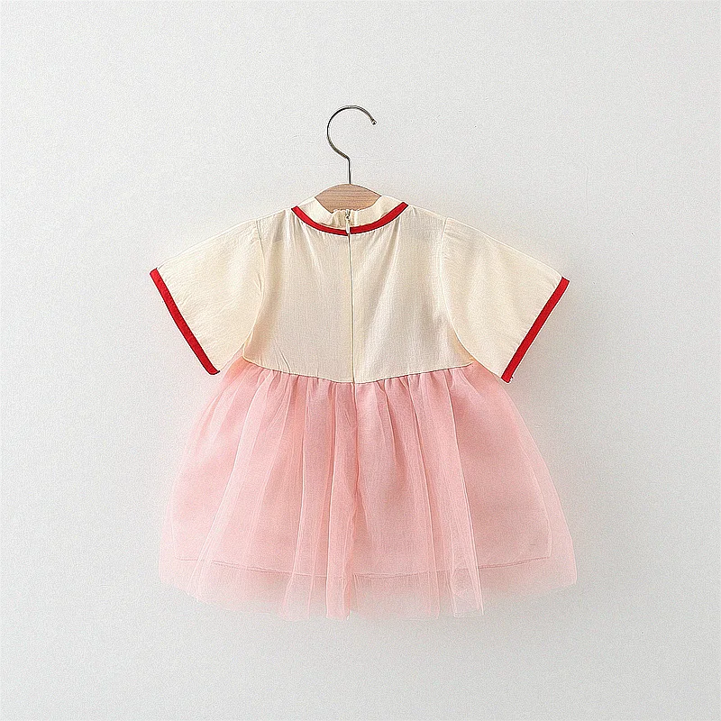 Baby Girl Dress Summer Floral Mesh Chinese-Style Girl Dress Cute New Year Spring Festival Baby Dress Baby Girl Clothes - Image 3