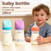 280ml Baby Bottle PP Material, Curved Large Diameter Design, Shock-resistant, 0-6 Months Newborn Can Use, Three Colors Available