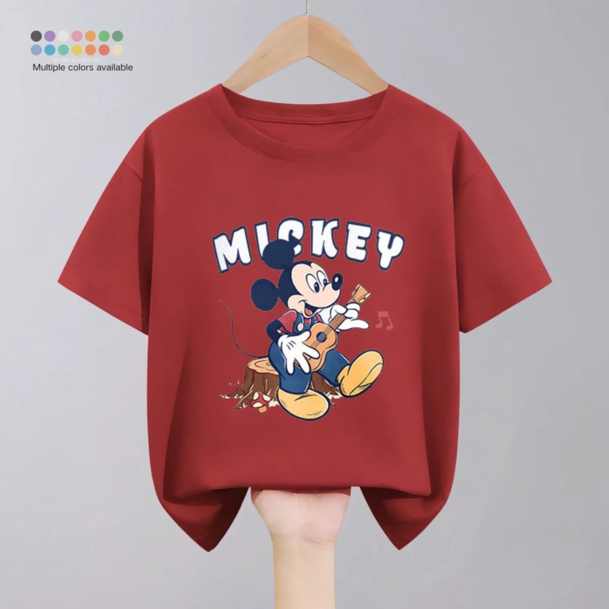 Disney Cartoon T Shirts Tops Baby Girl Boy Simple Fashion Kids Round Collar Tshirt Toddler Costume Casual Solid Color Child Tees - Image 6