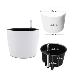 1Pc Indoor Plants Self Watering pots Plastic Flower Pot with Water Level Indicator for Plants Home decoration Planer