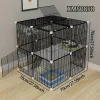 Cat Cage Is Easy to Install and Detachable, Suitable for Home Use, Kitten Villa, Small Pet Cage, Indoor with Toilet Area, Large Space, Small Cat House