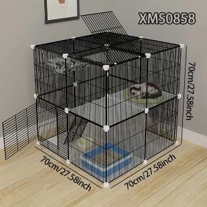 Cat Cage Is Easy to Install and Detachable, Suitable for Home Use, Kitten Villa, Small Pet Cage, Indoor with Toilet Area, Large Space, Small Cat House
