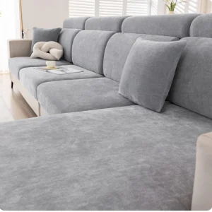 Universal Elastic Sofa Cover Full Backrest Headrest Slipcover Simple Style Chenille Seat Cushion Cover for Living Room Furniture