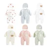 Newborns Romper Hat Set Baby Jumpsuit Autumn Outfit Long Sleeves Unisex Bodysuit