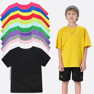 Children's Clothing Kids T-Shirts Tops Summer Cotton Boys T Shirt Short Sleeve White T Shirt Girl Solid Color Simple Tees Baby