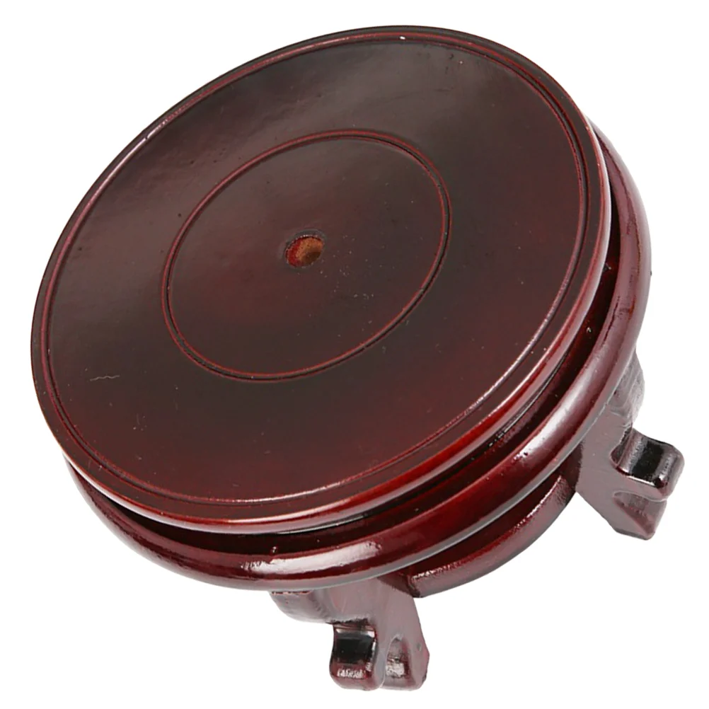 Oriental Vase Stand Vintage Planter Stand Plant Holder Stool Wooden Chinese Flowerpot Base - Image 3