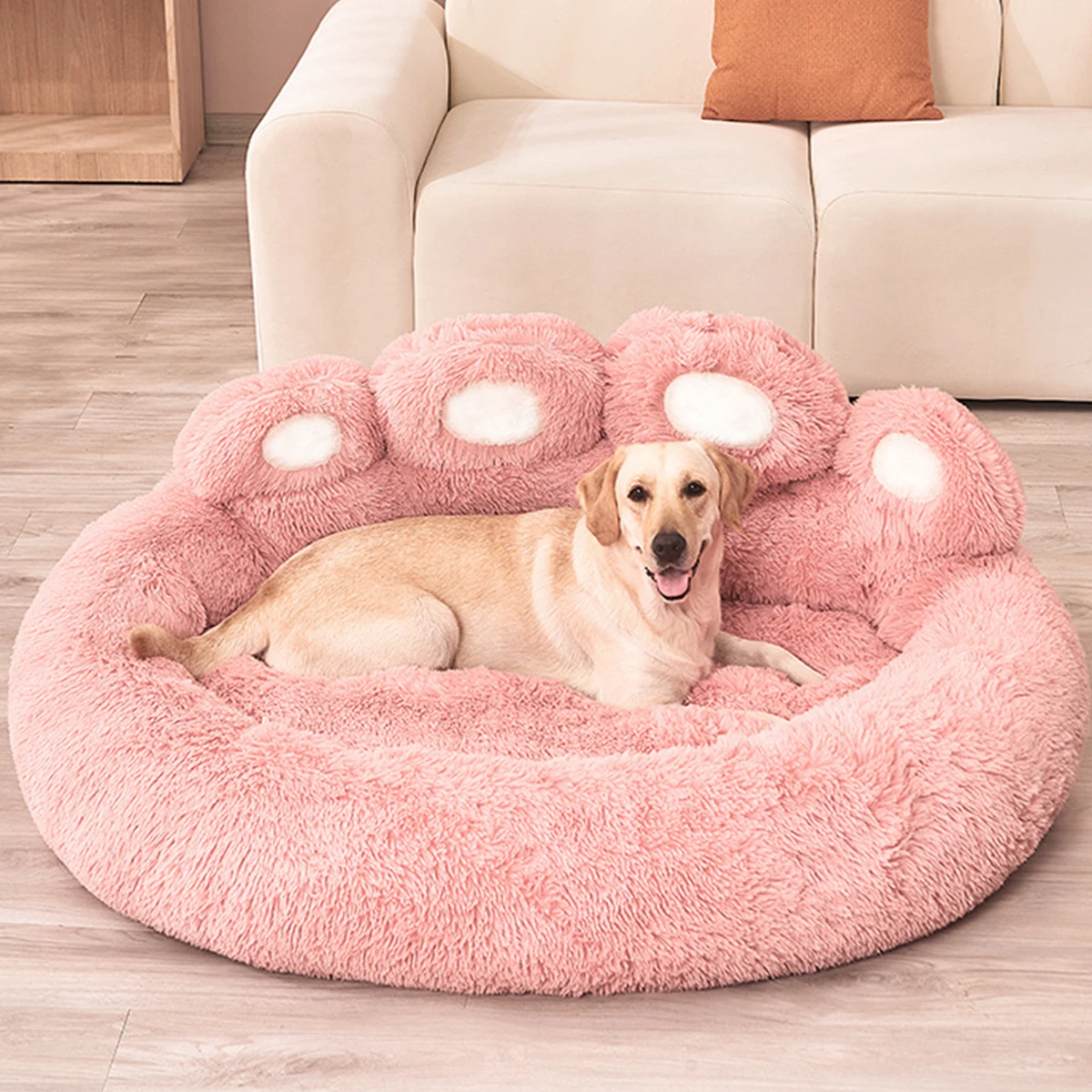 Fluffy Dog Bed Winter Warm Large Pet Products Small Sofa Baskets Pets Kennel Mat Puppy Cats Supplies Basket Blanket Accessories - Image 2