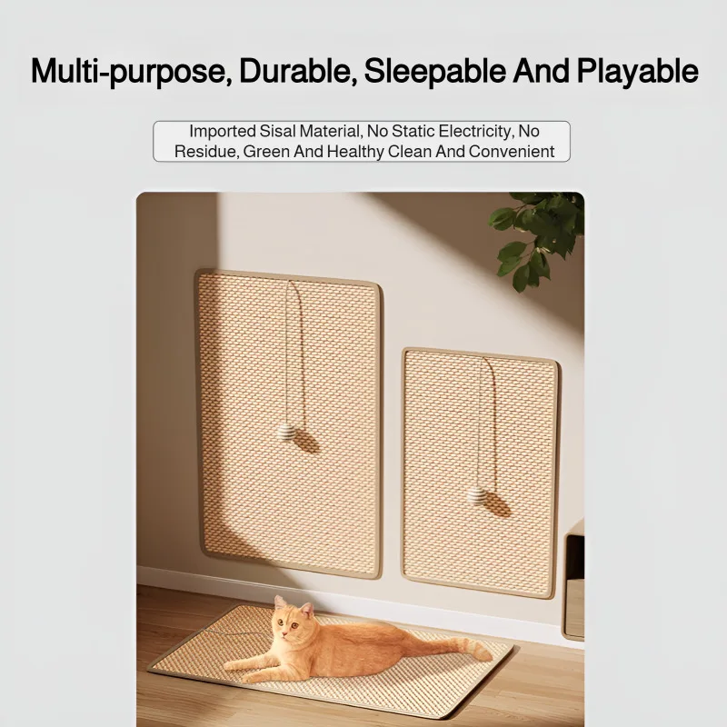 Cat Sisal Mat Furniture Wall Anti-Scratch Pad Wear-resistant Cat Scratching Board for Cat Paw Training Protect Couch and Carpets - Image 4