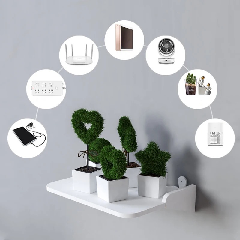 Camera Projector Wall Mount Shelf No Drill Router Wifi Hanging Storage with Hooks Multi Device Home Office Floating Organizer - Image 4