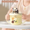 300ML baby panda milk cup, large-capacity breakfast cup, water cup, food-grade PP material, anti-fall, clear scale