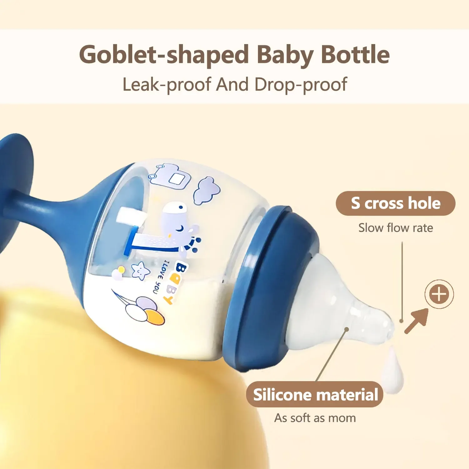 180ML goblet baby bottle, milk cup, baby drinking water, household cup, direct drinking juice, wine bottle, birthday gift - Image 5