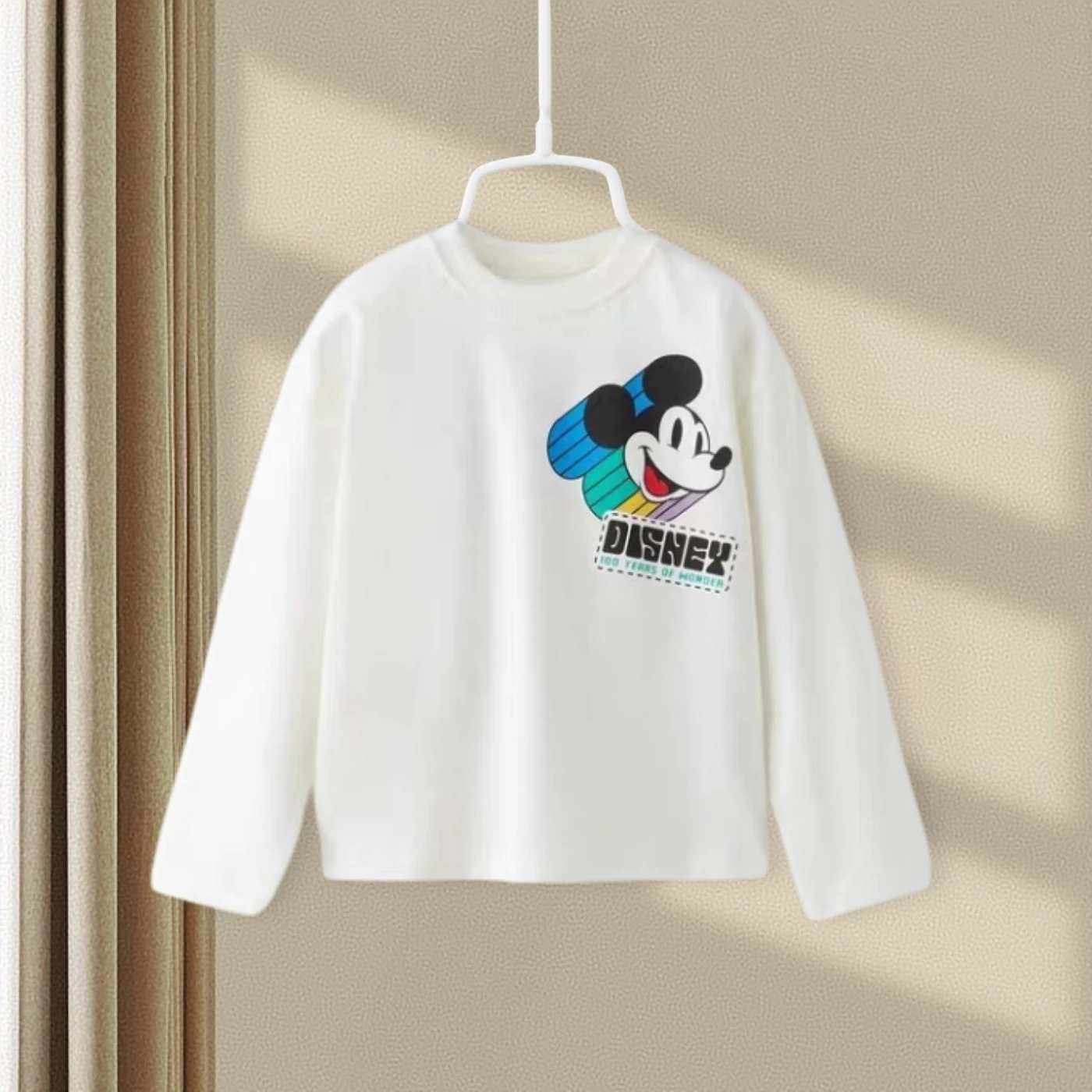 Mickey Printed Girl Boy Long Sleeve Tees Bottoming Shirt Tops Autumn Spring Children's Clothes Cartoon Blouse Crewneck Pullovers - Image 2