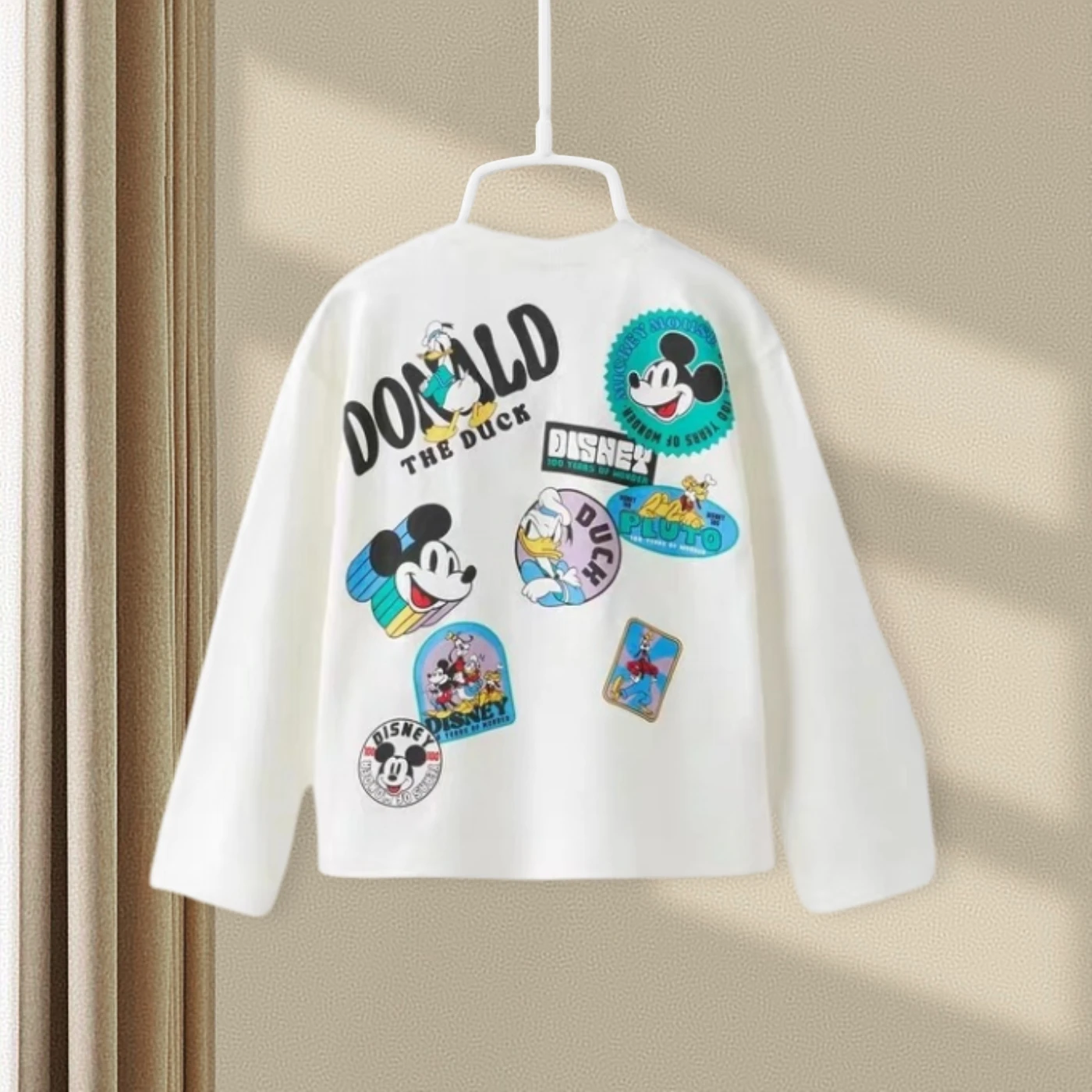 Mickey Printed Girl Boy Long Sleeve Tees Bottoming Shirt Tops Autumn Spring Children's Clothes Cartoon Blouse Crewneck Pullovers - Image 3