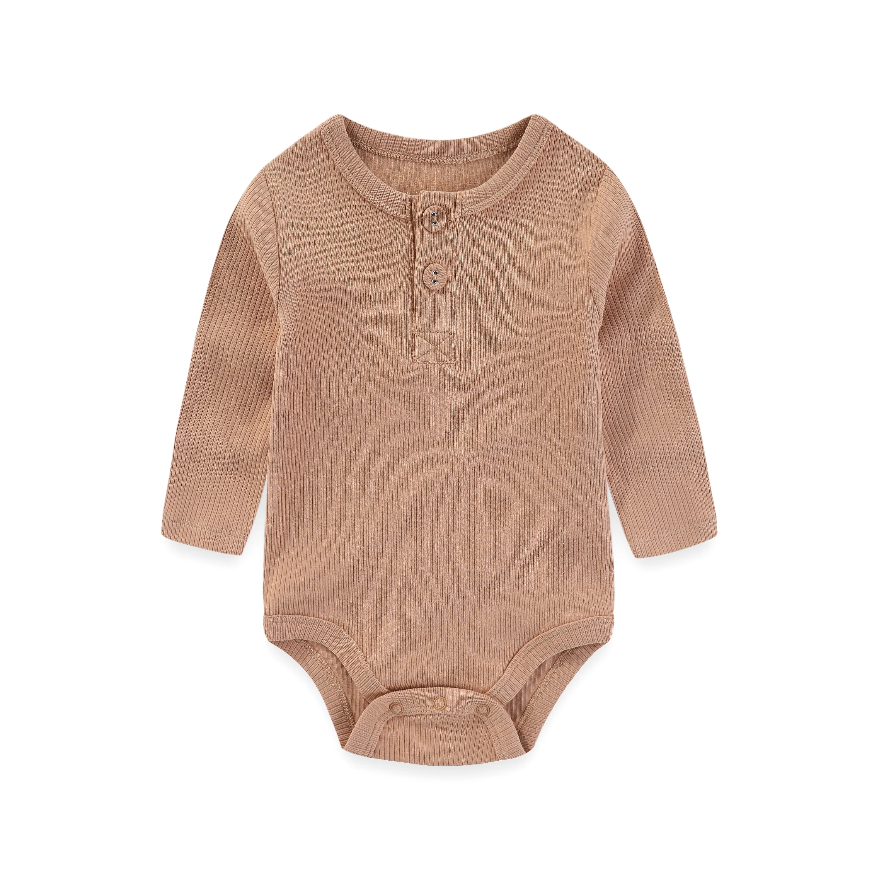 1-Piece Solid Color Unisex Baby Bodysuit Cotton Soft 0-24M Baby Onesies Long Sleeves Infant Clothes - Image 6