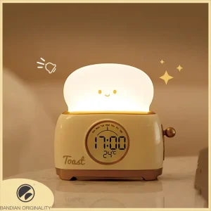 Kid Alarm Clock LED Night Light Digital Clock Children's Sleep Trainier For Home Bedroom Bedside Cute Temperature Display Reloj