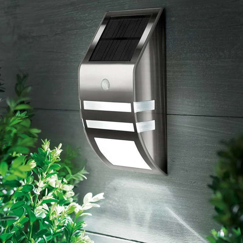 Solar Fence Light Stainless Steel Outdoor Waterproof Solar Powered Deck Light Wall Mount Yard Patio Motion Sensor Security Light - Image 2