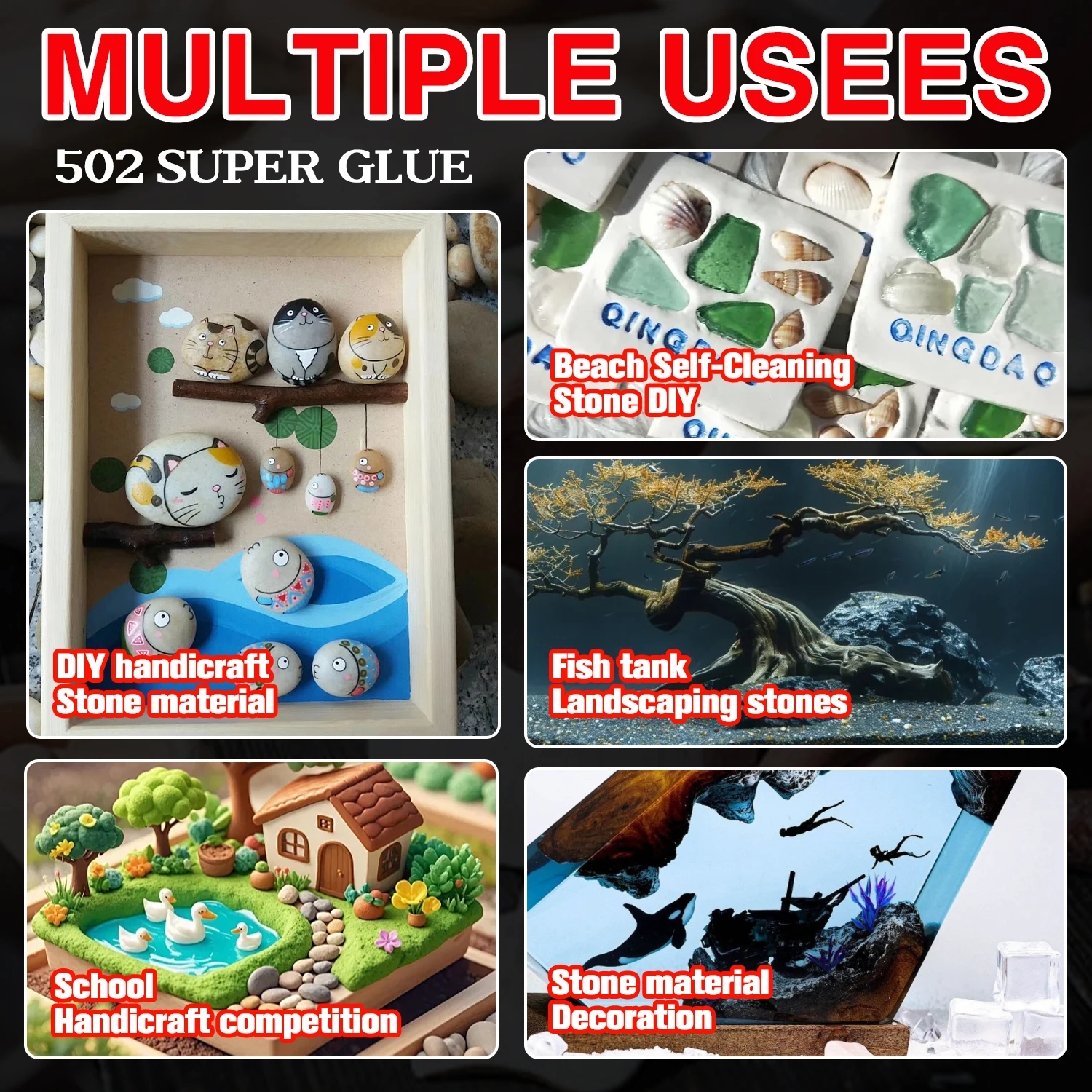 Loolifl1-5Pcs 502 Super Glue Instant Dry Multi-Purpose Cyanoacrylate Adhesive Shoe Repair Glue Leather Rubber Wood Metal Glass Strong Glue 502 Liquid Glue Tool - Image 6